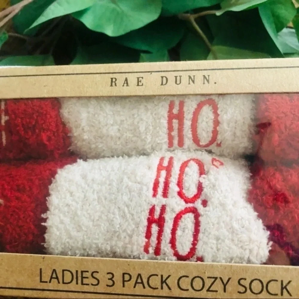 Rae Dunn Holiday Cozy Socks 3 Pack Gift Set Christmas NWT